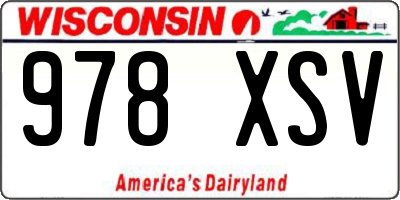 WI license plate 978XSV