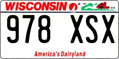 WI license plate 978XSX
