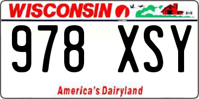 WI license plate 978XSY