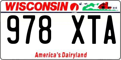 WI license plate 978XTA