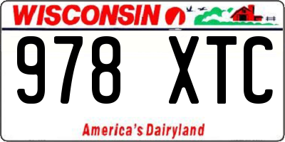 WI license plate 978XTC