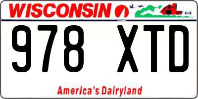 WI license plate 978XTD