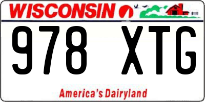 WI license plate 978XTG