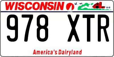 WI license plate 978XTR