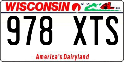 WI license plate 978XTS