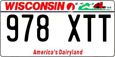 WI license plate 978XTT