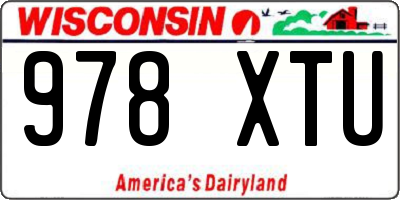 WI license plate 978XTU