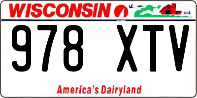 WI license plate 978XTV