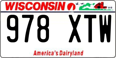WI license plate 978XTW