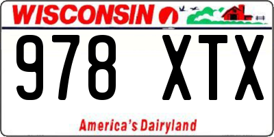 WI license plate 978XTX