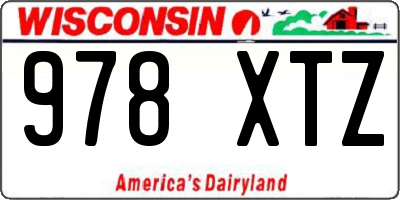 WI license plate 978XTZ