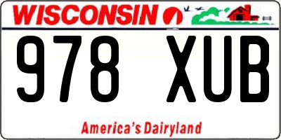WI license plate 978XUB
