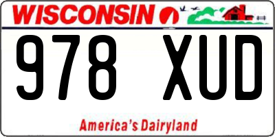 WI license plate 978XUD
