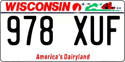 WI license plate 978XUF