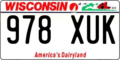 WI license plate 978XUK