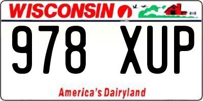 WI license plate 978XUP