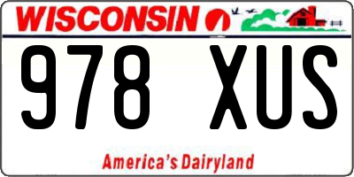 WI license plate 978XUS