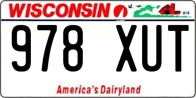 WI license plate 978XUT