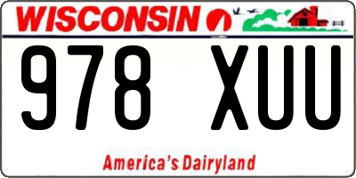 WI license plate 978XUU