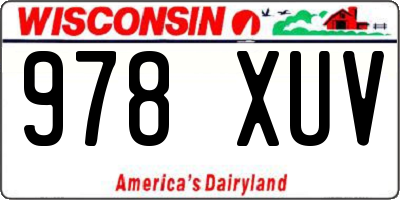 WI license plate 978XUV
