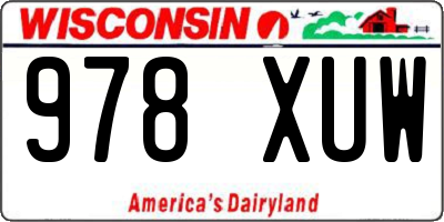 WI license plate 978XUW