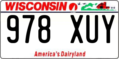 WI license plate 978XUY