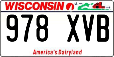 WI license plate 978XVB