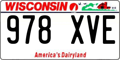 WI license plate 978XVE