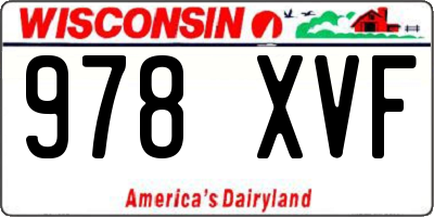 WI license plate 978XVF