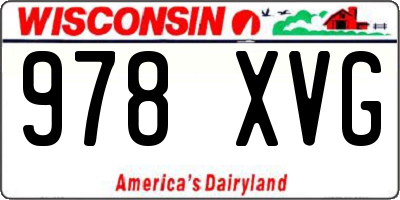 WI license plate 978XVG