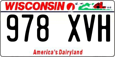 WI license plate 978XVH