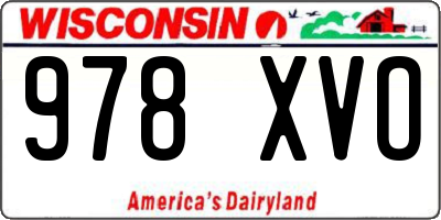 WI license plate 978XVO