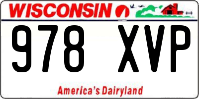 WI license plate 978XVP