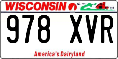 WI license plate 978XVR