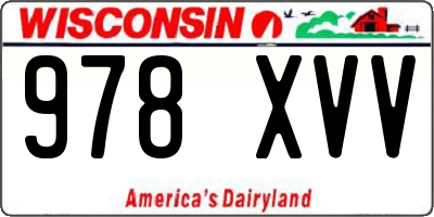 WI license plate 978XVV