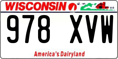 WI license plate 978XVW
