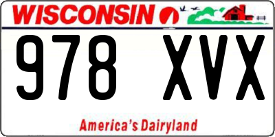 WI license plate 978XVX