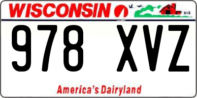 WI license plate 978XVZ
