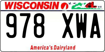 WI license plate 978XWA