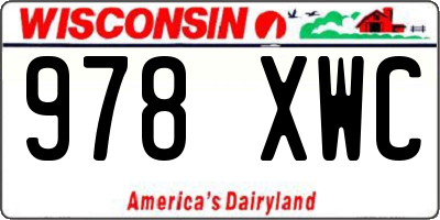WI license plate 978XWC