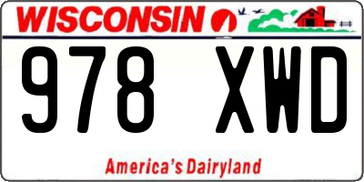WI license plate 978XWD