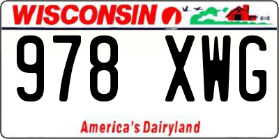 WI license plate 978XWG