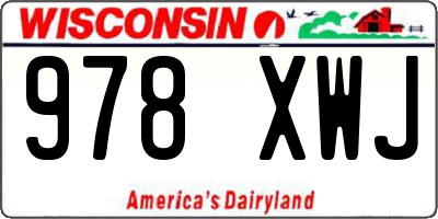 WI license plate 978XWJ