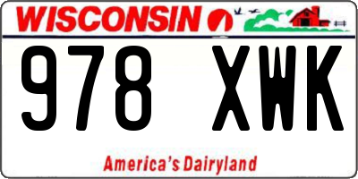 WI license plate 978XWK