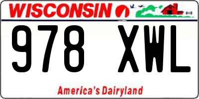 WI license plate 978XWL