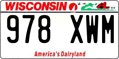 WI license plate 978XWM