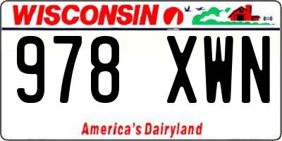 WI license plate 978XWN