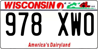 WI license plate 978XWO