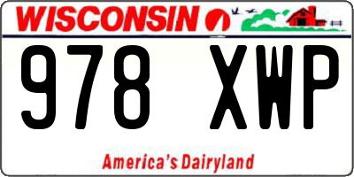 WI license plate 978XWP