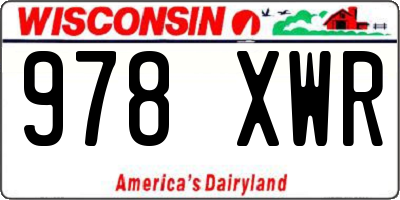 WI license plate 978XWR